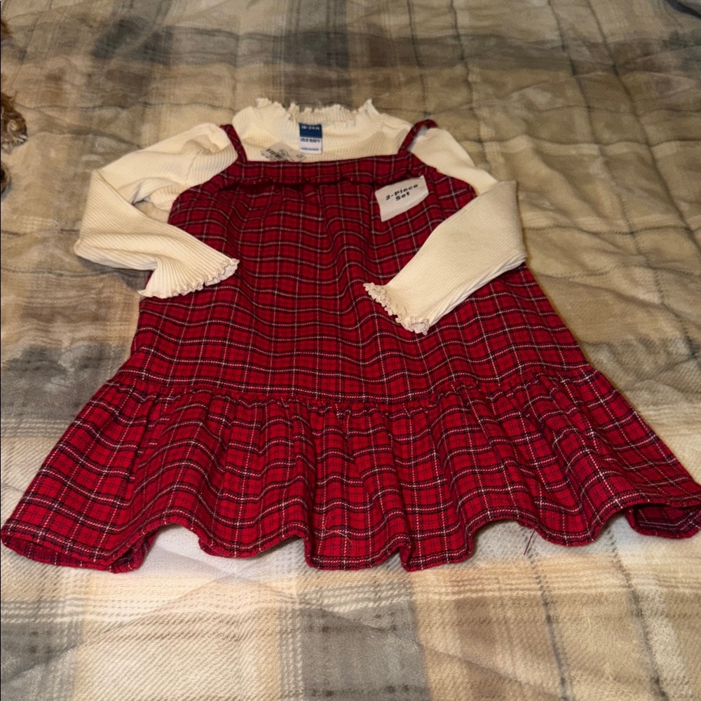 Old Navy Red Plaid Kids Matching Set - Picture 4 of 4